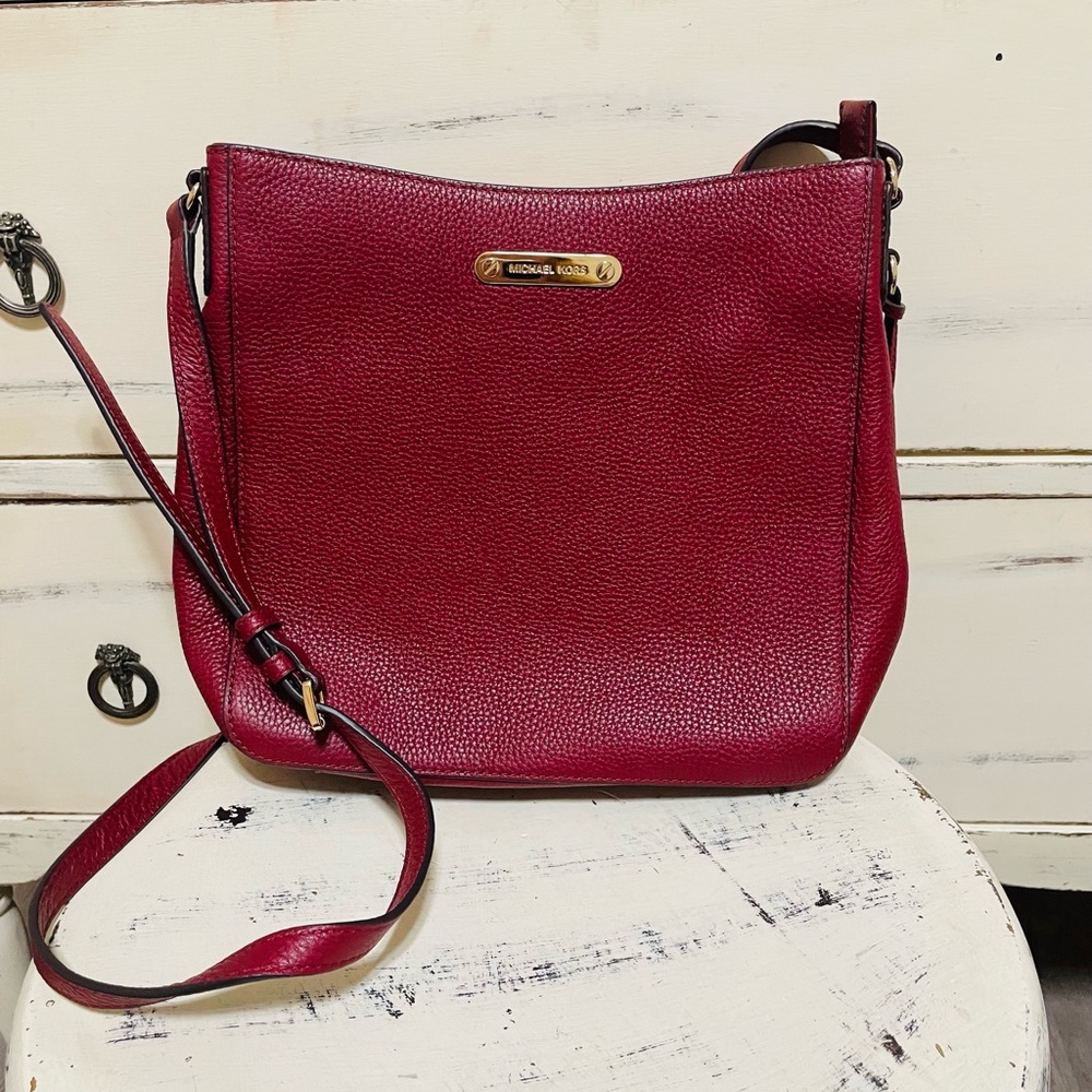 Michael Kors Red Leather Shoulder Bag